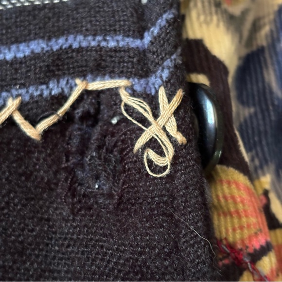 White Stag Blazer Top Size XL Blue Patchwork Floral Lined Button Front - Picture 10 of 10